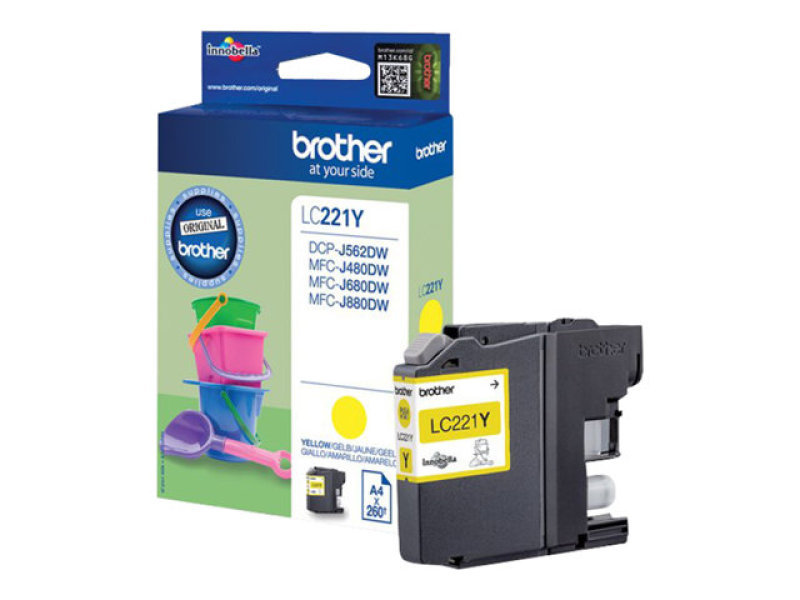 Image of Brother Standard Yield Yellow Ink Cartridge LC221Y