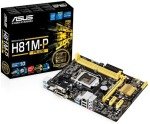 Asus H81M-P PLUS Socket 1150 VGA DVI HDMI 8 Channel Audio mATX Motherboard
