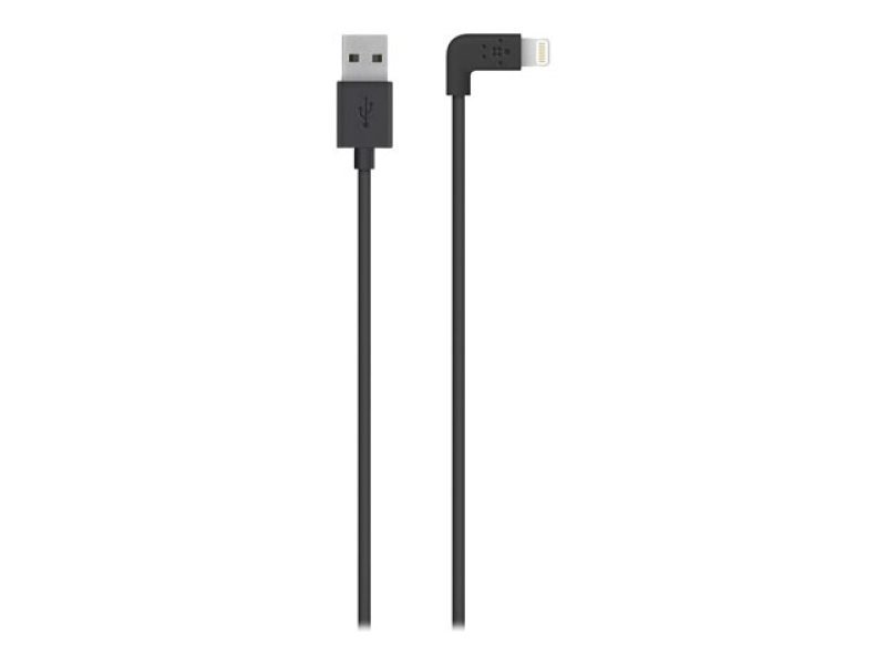 Image of Belkin FLAT 2.4amp Lightning Sync &amp; Charge cable Compatible with Apple iPhone 5/iPad mini/iPad 4 in Black 1.2m