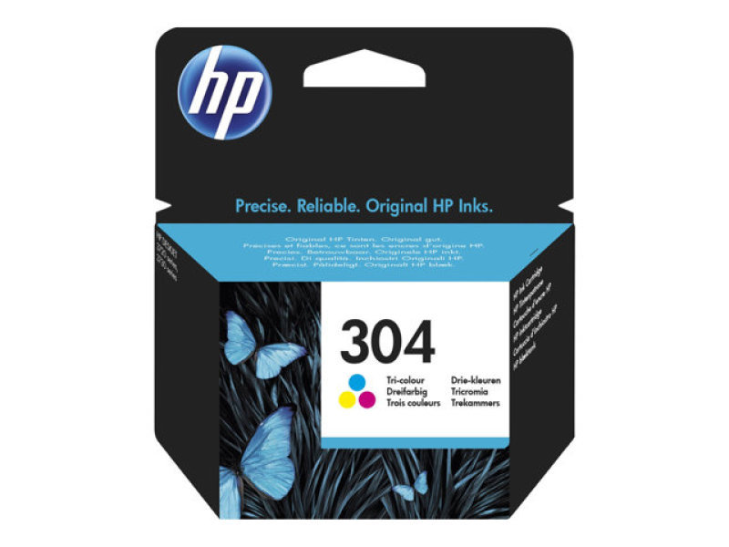 Image of HP 304 Tri-Colour Original&nbsp;Ink Cartridge - Standard Yield 100 Pages - N9K05AE