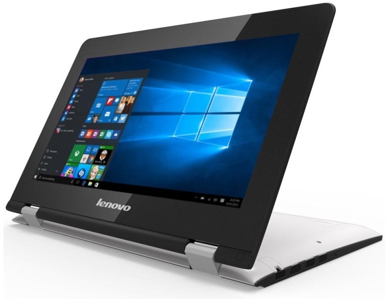 Image of Lenovo Yoga 300 Convertible Laptop, Intel Pentium N3710 1.6GHz, 4GB RAM, 500GB HDD, 11.6&quot; Touch, No-DVD, Intel HD, WIFI, Bluetooth, Windows 10 - White