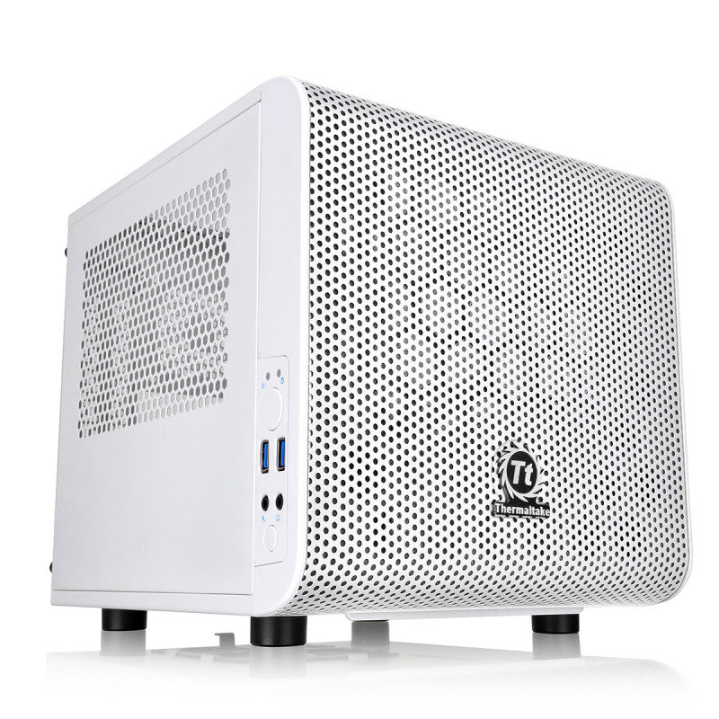 Image of Thermaltake Core V1 Snow Mini-ITX Cube Case With Side Window