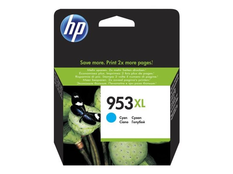 Image of HP 953XL Cyan Original&nbsp;Ink Cartridge - High Yield 1600 Pages - F6U16AE