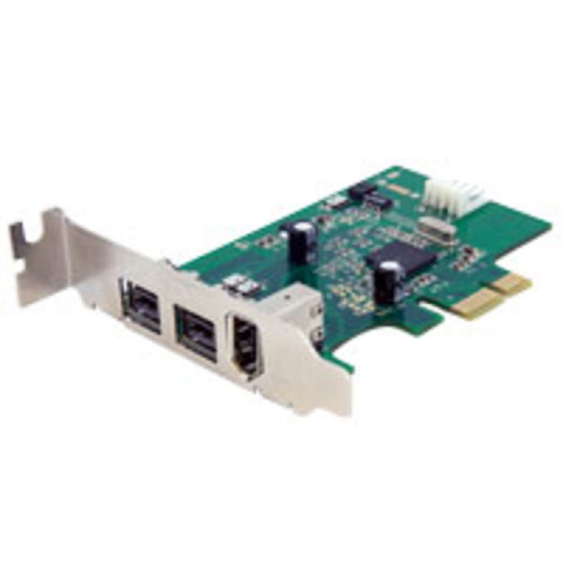 StarTech.com 3 Port 2b 1a Low Profile 1394 PCI Express FireWire Card Adapter - PCI Express 1394a - P