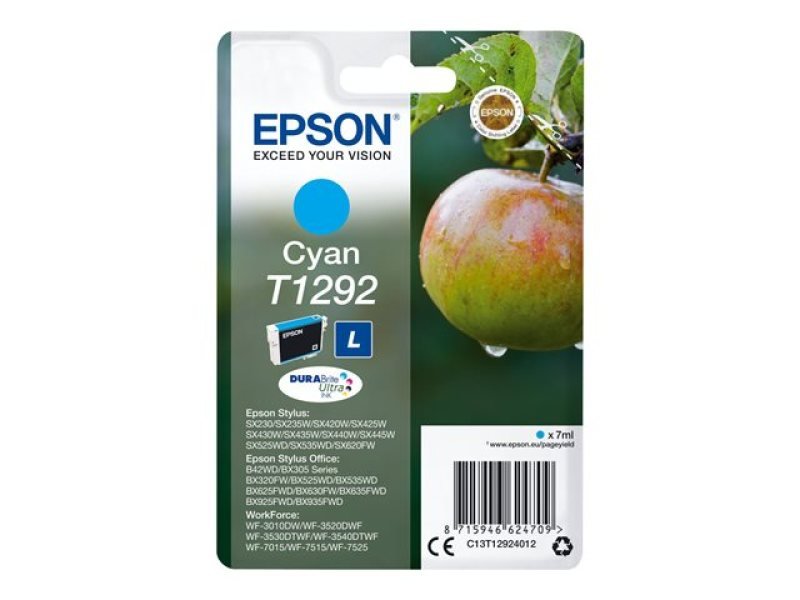Click to view product details and reviews for Epson T1292 Cyan Inkjet Cartridge.