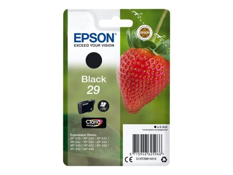 Click to view product details and reviews for Epson Strawberry 29 Black Ink Cartridge.
