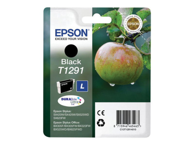 Click to view product details and reviews for Epson T1291 Black Inkjet Cartridge.
