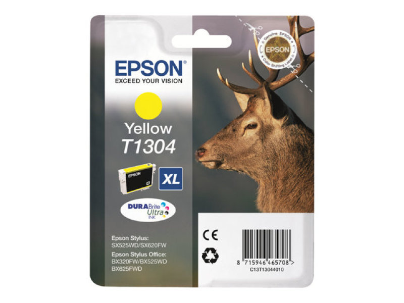 Image of Epson T1304 XHY Yellow Inkjet Cartridge