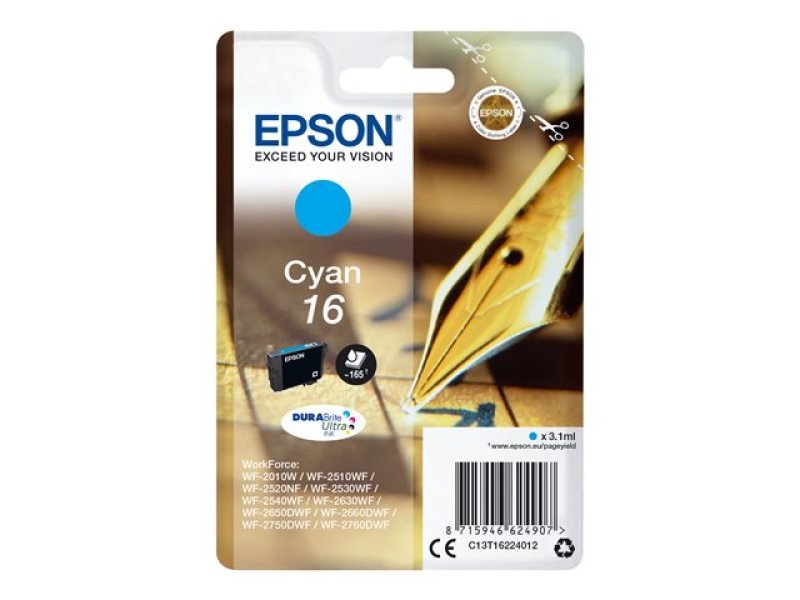 Click to view product details and reviews for Epson 16 Cyan Inkjet Cartridge.