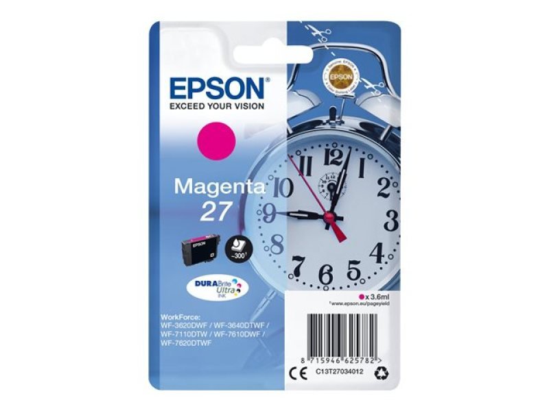 Click to view product details and reviews for Epson C13t27034012 27 Magenta Ink Cartridge.