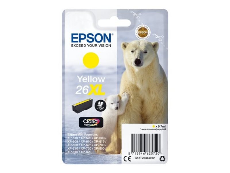 Image of Epson 26XL Yellow Inkjet Cartridge