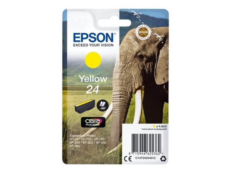 Image of Epson 24 Yellow Inkjet Cartridge