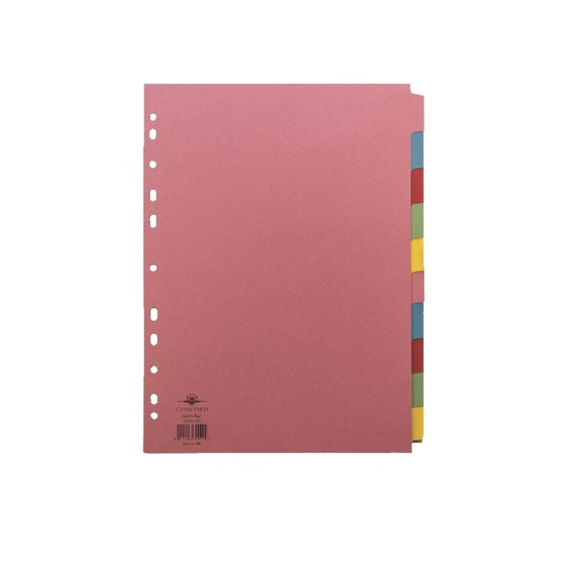 Concord A4 10-Part 5-Colour Dividers (1 Set of 10 Pack) Review