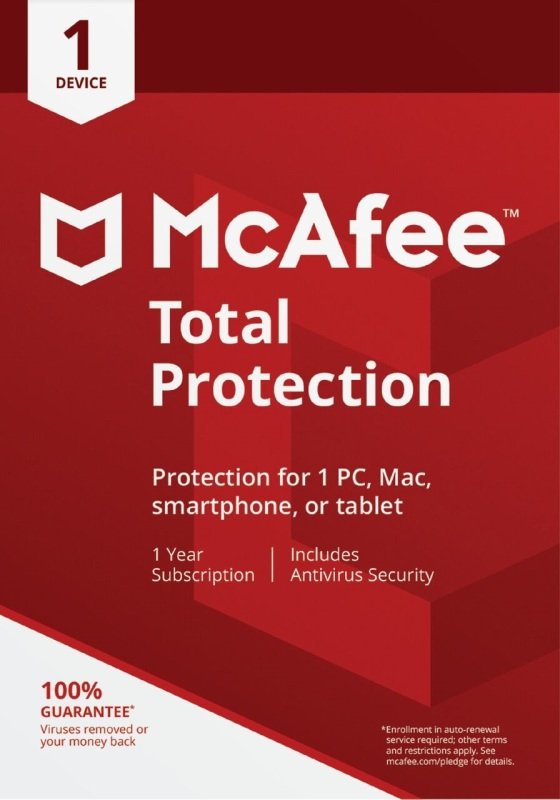 Mcafee Total Protection 1 Device 1 Year Subscription Electronic Software Download