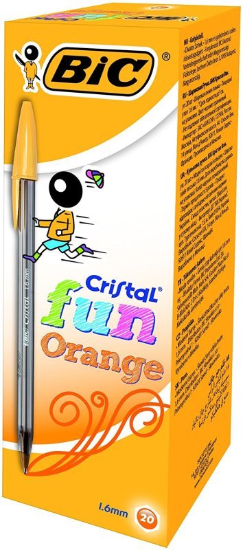 Bic Cristal Fun Ballpoint Pen 1.6mm Tip 0.6mm Line Orange (Pack 20) Review