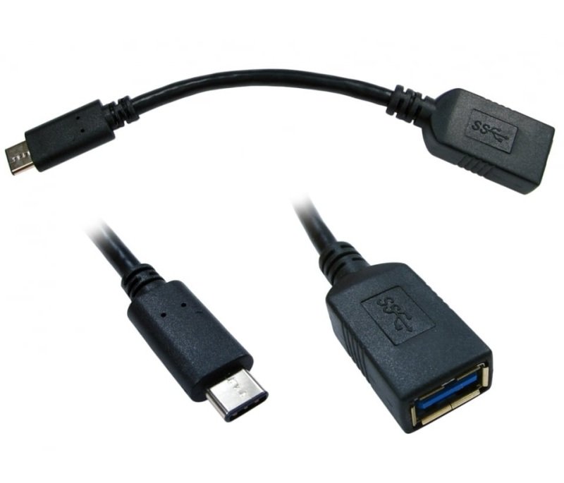 15cm Usb 30 Type C M To Type A F Cable Black