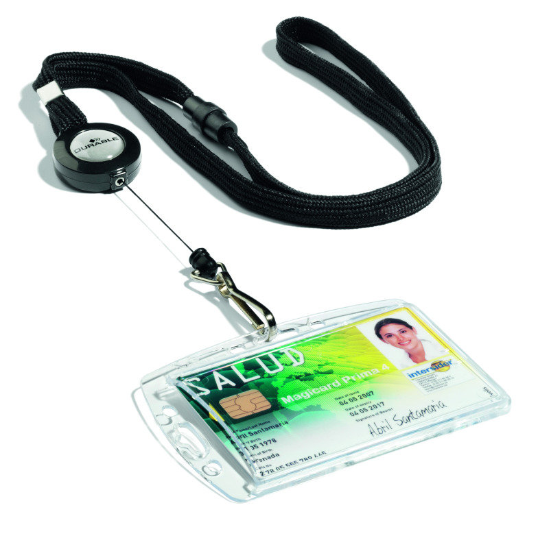 Durable Textile Lanyard With Badge Reel Black (Pack of 10) 8223/01 Review