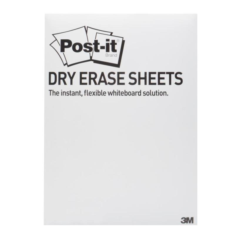 sheets of,stretches of post-it dry erase white sheets 279 x 390mm pack of 15 defpackl