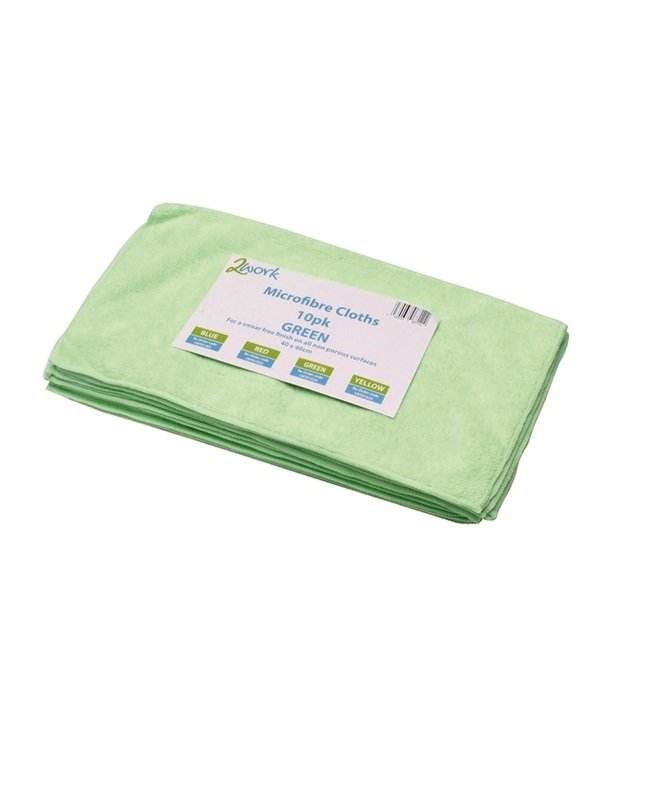 Image of 2Work Microfibre Cloth Green 400 x 400mm (Pack of 10)