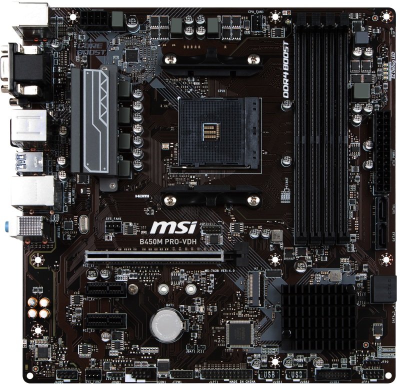 msi b450m pro-vdh am4 ddr4 matx motherboard