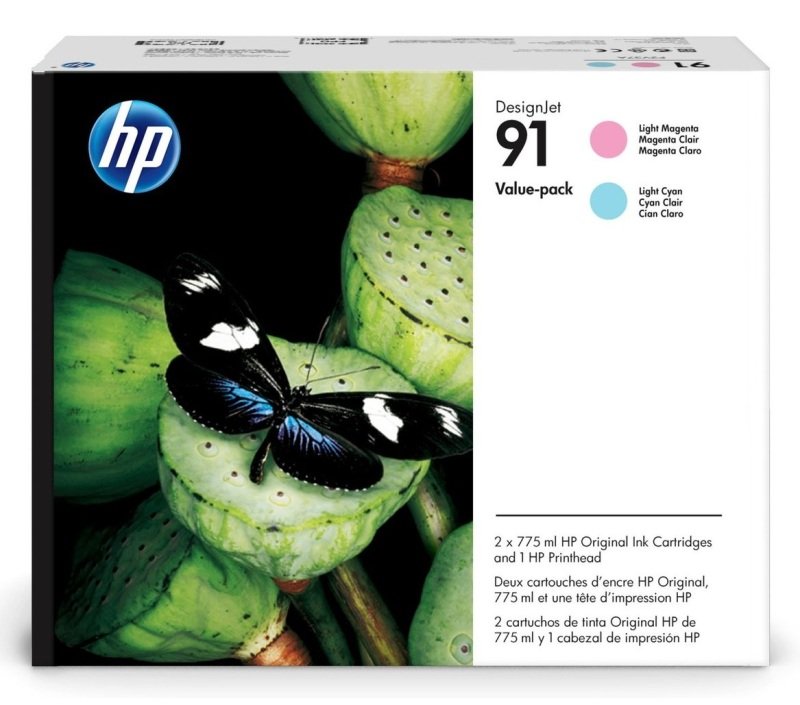 hp 91 light magenta and light cyan ink value pack