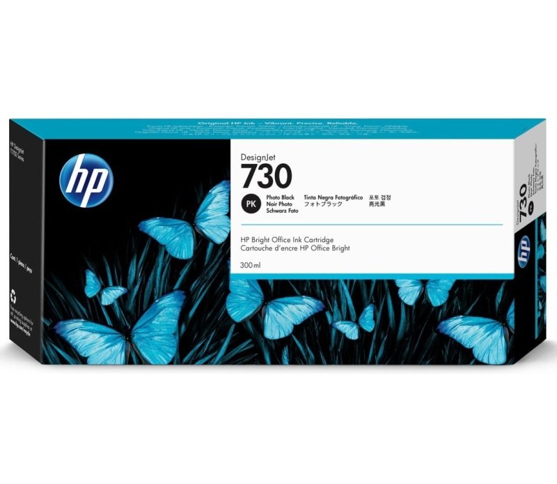 Image of HP 730 Photo Black Original&nbsp;Designjet Ink Cartridge - High Yield 300ml - P2V73A