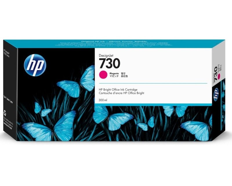 Image of HP 730 Magenta Original&nbsp;Designjet Ink Cartridge - High Yield 300ml - P2V69A