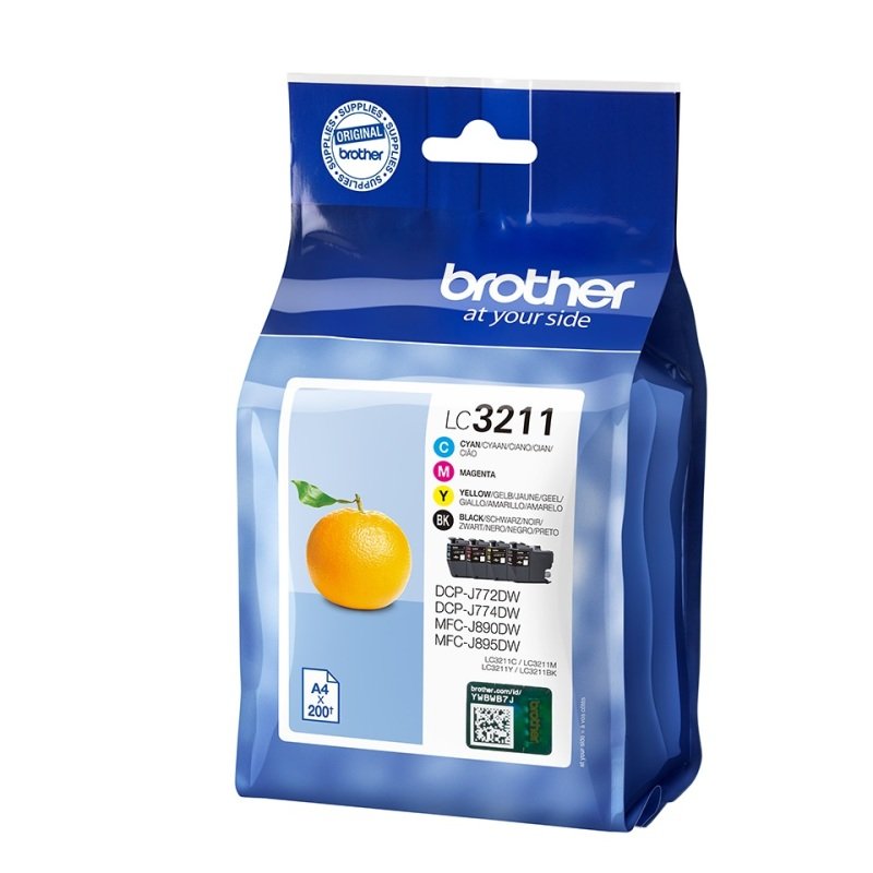 Image of Brother LC3211 Value Pack K/C/M/Y Ink Cartridges