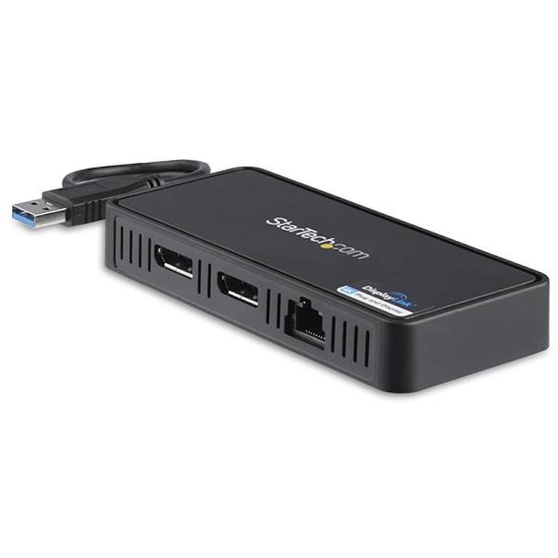 StarTech USB to Dual DisplayPort Mini Dock with GbE LAN - Dual 4K 60 Hz