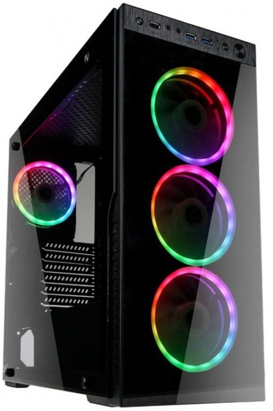 Image of Kolink Horizon Midi Tower RGB Gaming Case - Black Tempered Glass