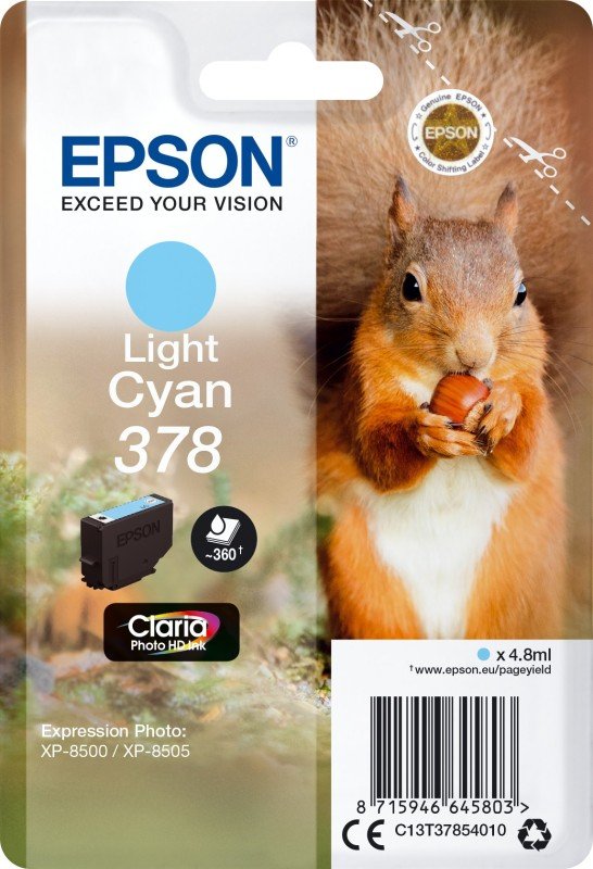 Click to view product details and reviews for Original Epson 378 Light Cyan Inkjet Cartridge.