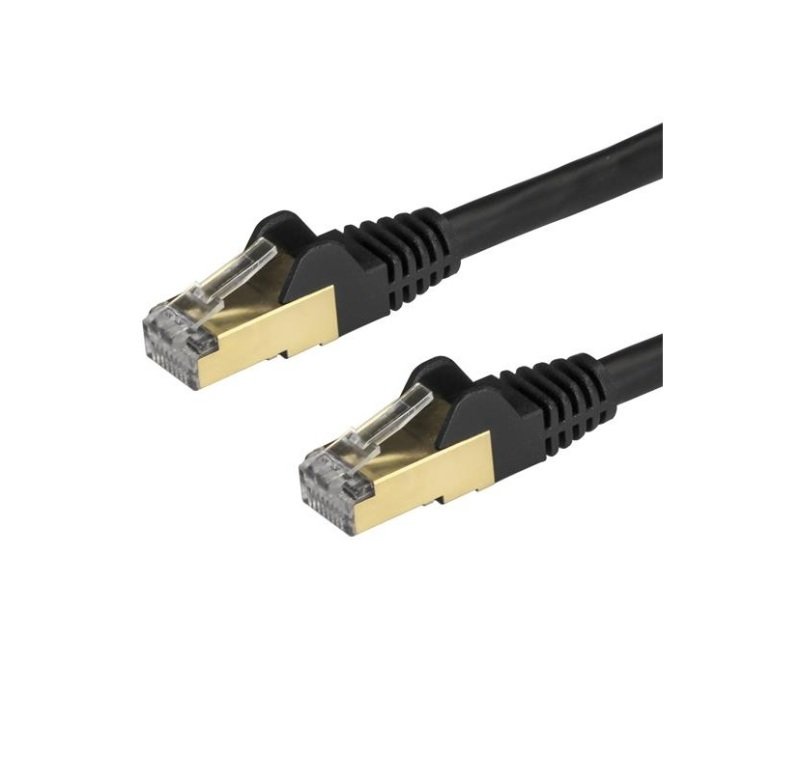 StarTech.com CAT6a Cable - 2 m Black Ethernet Cord - Snagless - STP CAT6a Patch Cord