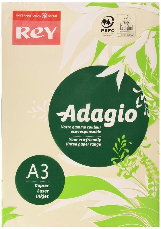 Click to view product details and reviews for A3 Rey Adagio Paper 80gsm Ivory 500 Sheets.