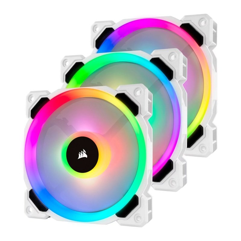 Image of Corsair LL120 RGB 120mm White RGB LED PWM Triple Fan Pack