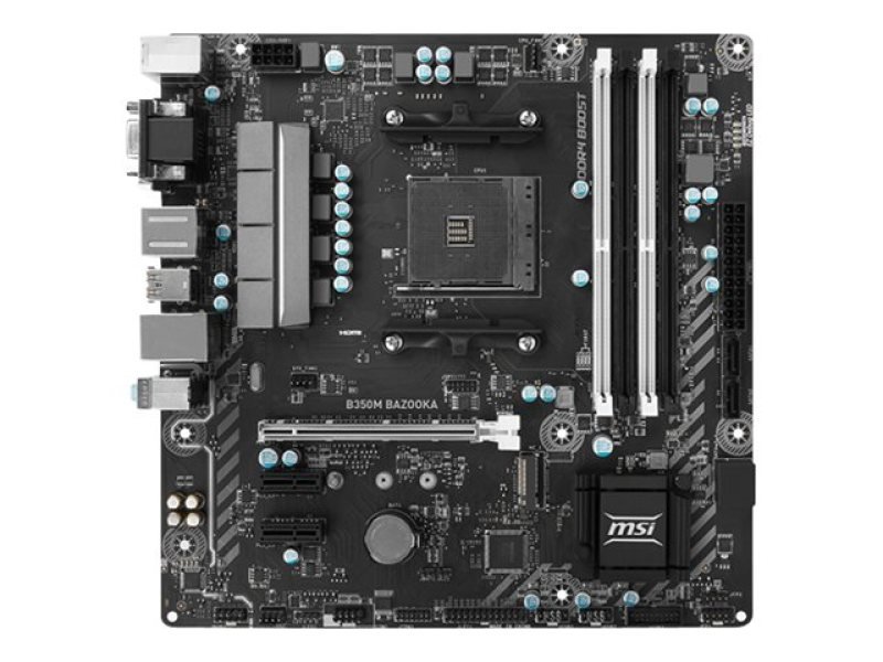 exdisplay msi amd b350m bazooka am4 ryzen microatx motherboard