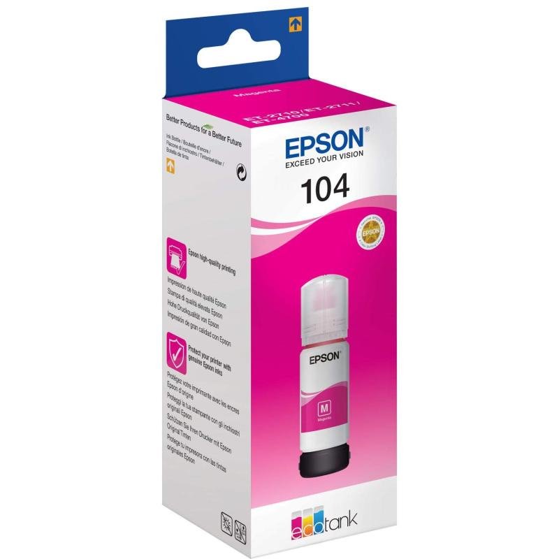 Click to view product details and reviews for Epson 104 Ecotank Magenta Ink Bottle.