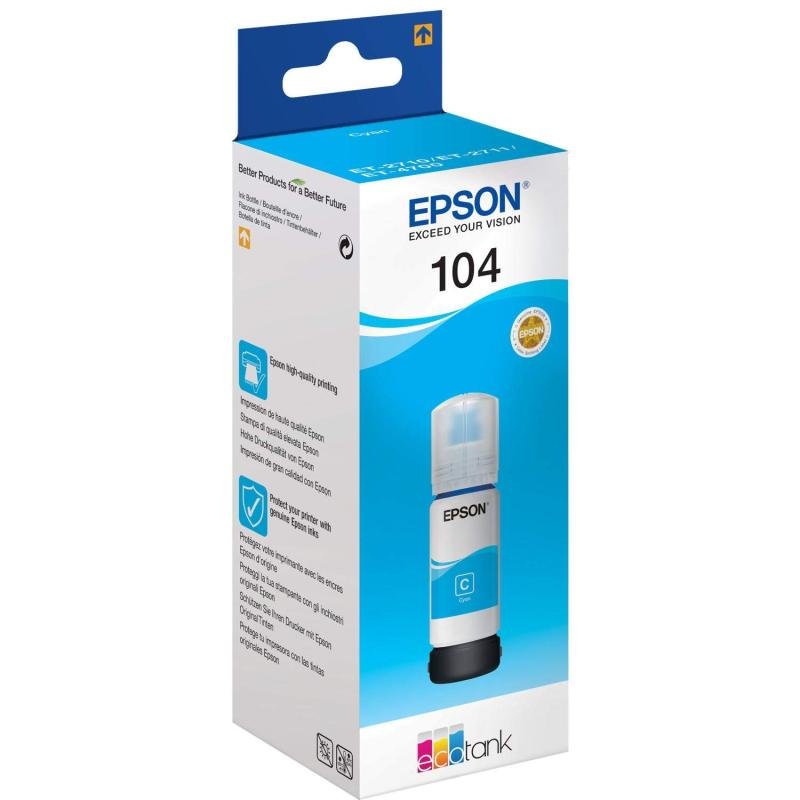 Image of Epson 104 EcoTank Cyan Ink Bottle