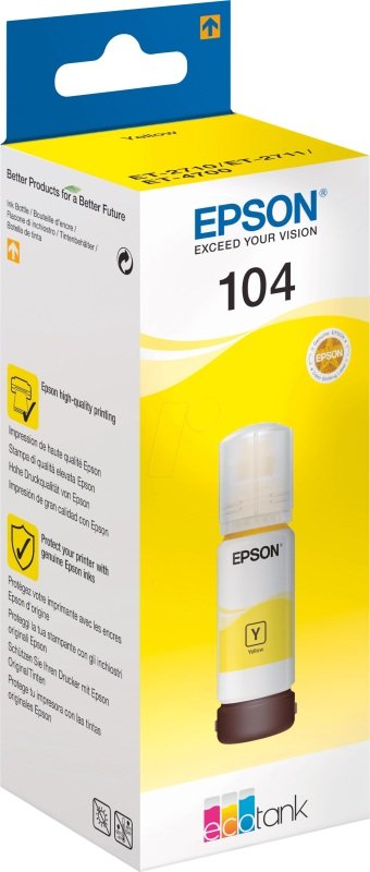 Click to view product details and reviews for Epson 104 Ecotank Yellow Ink Bottle.