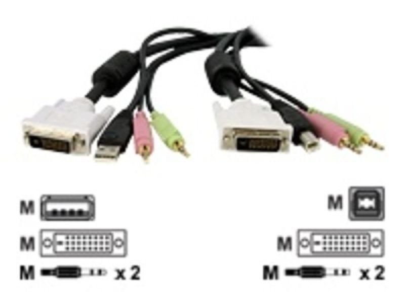 Click to view product details and reviews for Startech 4 In 1 Usb Dual Link Dvi D Kvm Switch Cable With Audio And Microphone.