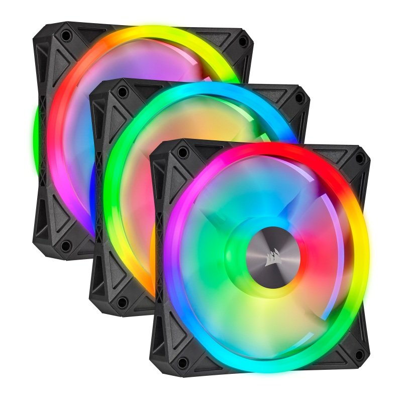 Image of CORSAIR iCUE QL120 RGB 120mm PWM Triple Fan with Lighting Node CORE