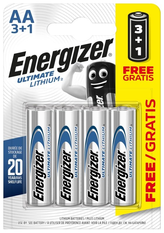 Image of Energizer Ultimate Lithium AA 3+1 Batteries