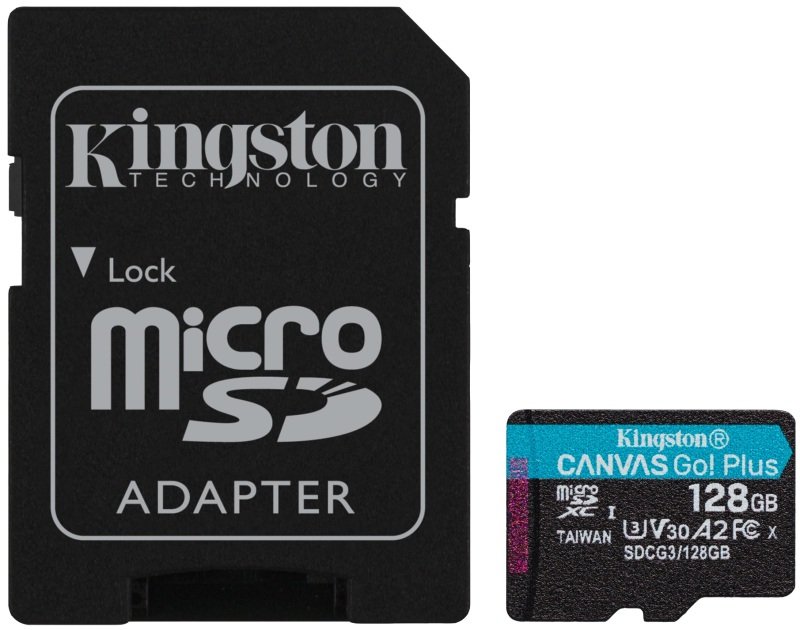 Kingston Canvas Go Plus 128gb Microsd Memory Card With Adapter