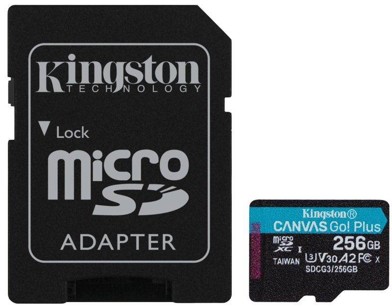 Kingston Canvas Go Plus 256gb Microsd Memory Card With Adapter