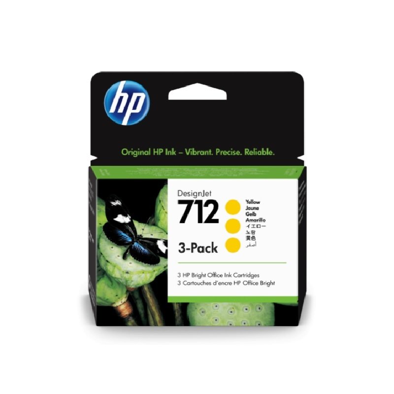 Image of HP 712 3-Pack 29-ml Yellow DesignJet Ink