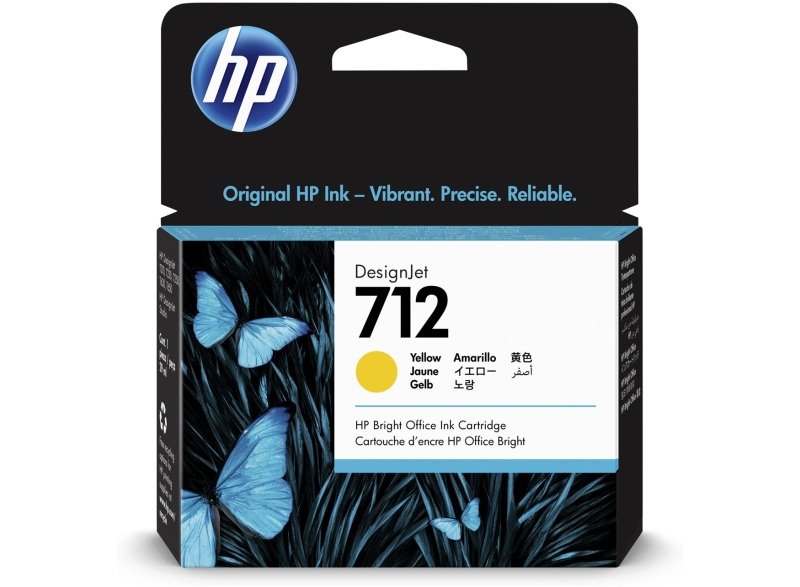 Image of HP 712 29-ml Yellow DesignJet Ink Cartridge