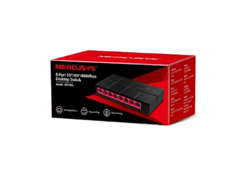 Mercusys MS108G network switch Unmanaged Gigabit Ethernet (10/100/1000) Black