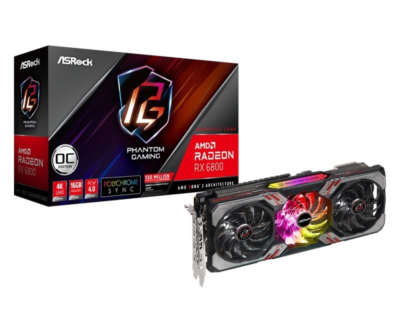 Asrock Radeon RX 6800 Phantom Gaming D 16GB OC Graphics Card