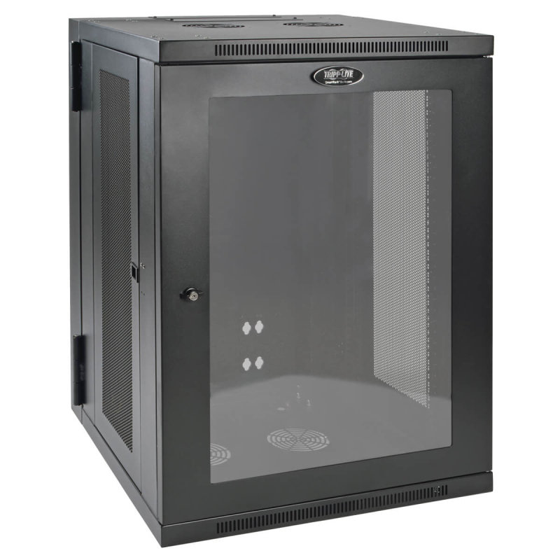 Tripp Lite SmartRack 18U Low-Profile Switch-Depth Wall-Mount Rack Enclosure Cabinet