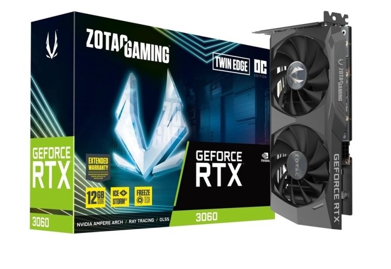 ZOTAC NVIDIA GeForce RTX 3060 TWIN EDGE OC Graphics Card for Gaming - 12GB