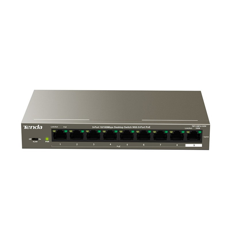 Tenda TEF1109P-8-102W - 8 Port PoE Network Switch